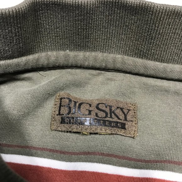 Big Sky Outfitters Retro Striped Short Sleeve Polo Shirt Mens Large - Picture 3 of 4